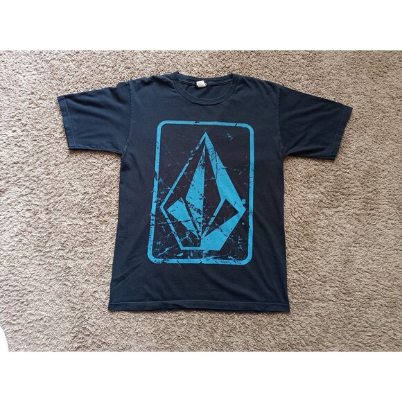 Y2K Volcom T-Shirt Men's Medium Black Short Sleeve - Picture 1 of 6